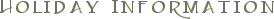Self Catering Holiday Information